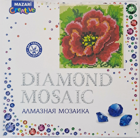Алмазная мозаика 20*20см Красный цветок