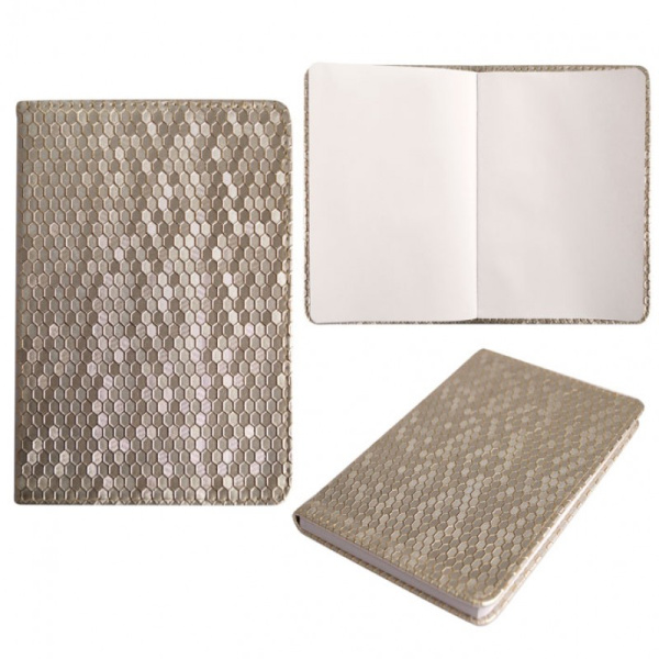 Кн.записная А6 ПВХ  60л Соты сильвер  нелинованная