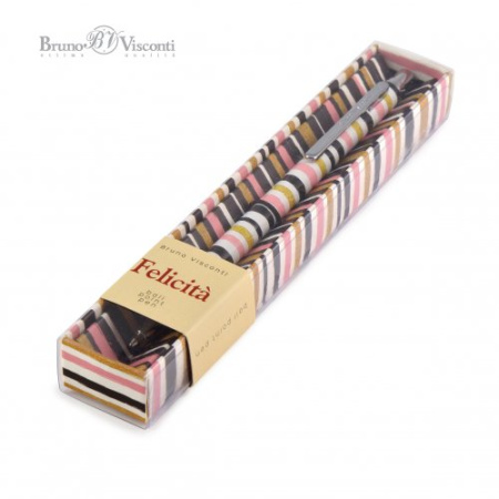 Ручка подар авт. Felicita Полоска метал. 0,7мм синяя