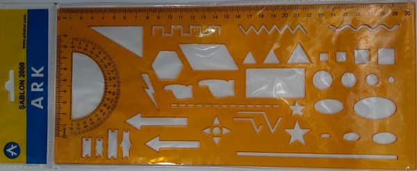 Линейка-трафарет 30см