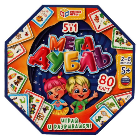 Игра настольная Мега дубль 5в1 (80карточек)