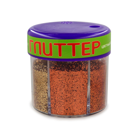 Глиттер для декора с дозатором №2, 60г (6цв)  Золото