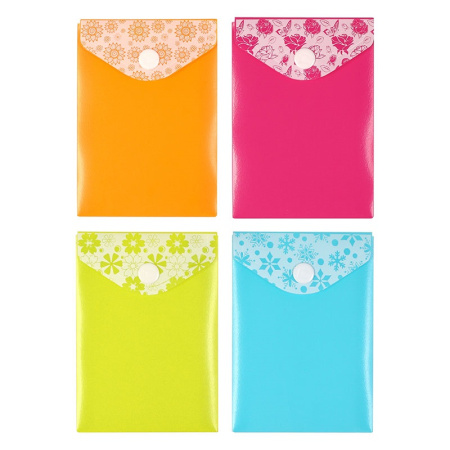 Папка-конверт кнопка А7 ассорти