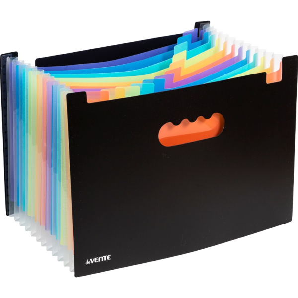 Папка-органайзер 13 отд. Чёрная с цв. отделен.