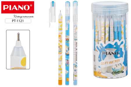 Ручка шарик. Piano Milk&Cheese однораз., 0,7мм, синяя, масл.осн.