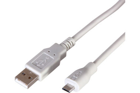 Кабель USB - microB 1,8м Rexant  белый