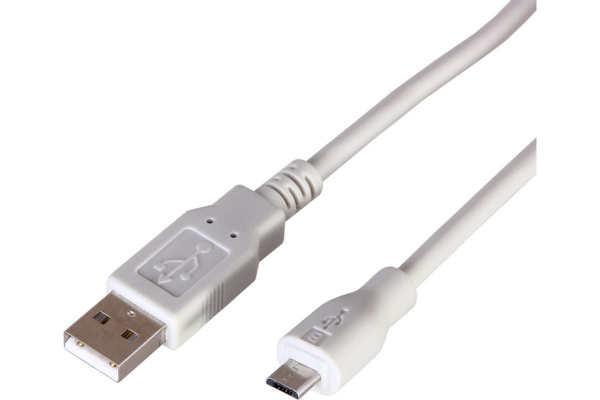 Кабель USB - microB 1,8м Rexant  белый