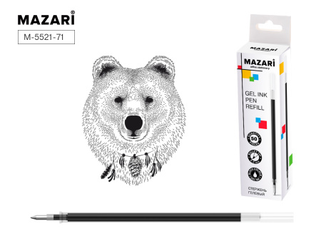 Стержень гель черный 0,5мм 133мм (для ручек М-5505С,5531,5523,550