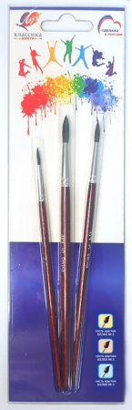 Кисти н-р белка  3 шт Классика цвета (круглые №2,3,5)