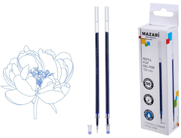 Стержень гель синий 130мм, 0,5мм  игольч. након.