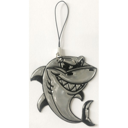 Брелок Светоотражающий Safe mode Shark белый