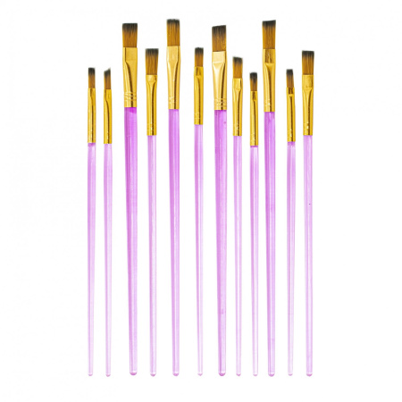 Кисти н-р нейлон 12 шт, плоские