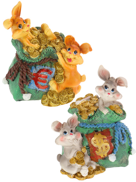 Копилка Веселые зайки, в ассортименте