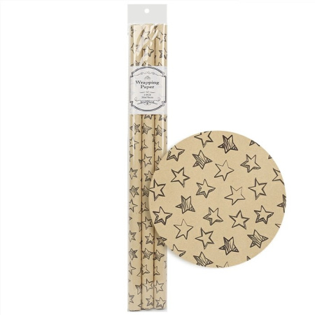 Подарочная бумага Звёзды  50*70см, 3шт