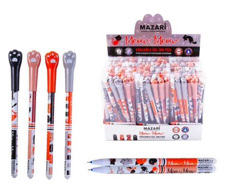 Ручка гель "пиши-стирай" Meow синяя 0,5мм  игольч. нако