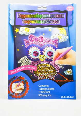 Аппликация из пайеток 20*25,2см Сова