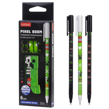 Ручка гель "пиши-стирай"  0,5мм, синяя Пиксель Бум