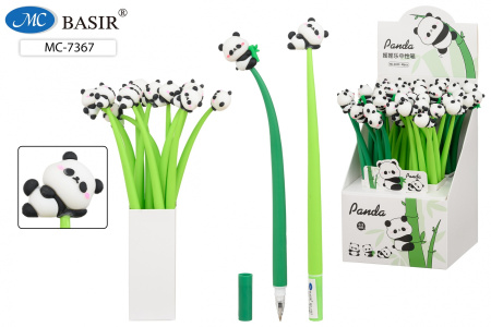 Ручка  Детская Панда 0,5мм синяя, гибкий прорез. корп.