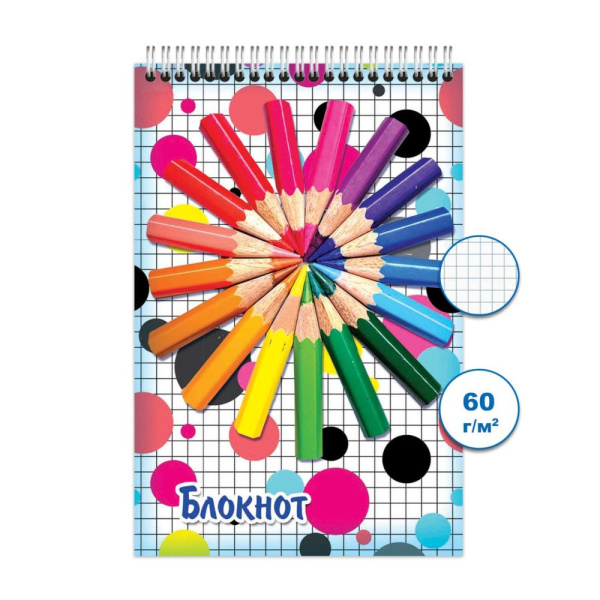 Блокнот/гребень  А6  48л Карандаши 1