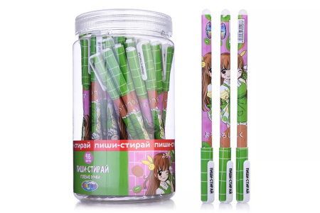 Ручка гель "пиши-стирай" Аниме 0,5мм синияя