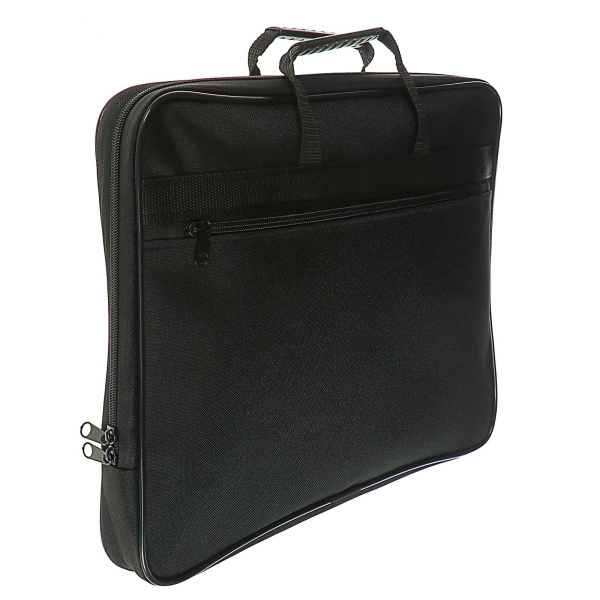 Папка с ручками А4+  усил.ручки, карман, Черная ткань