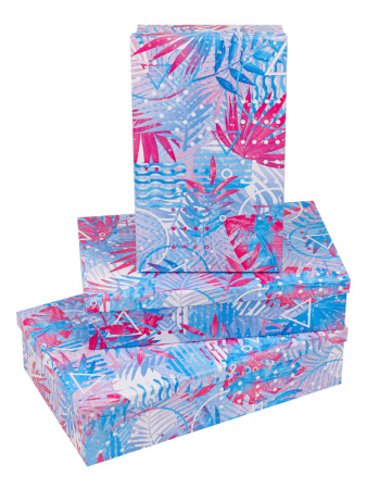 Коробка подарочная Прямоугольная  3в1 Яркие тропики