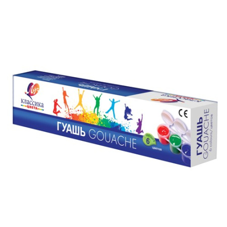 Гуашь Классика  06цв. 20мл блок-тара