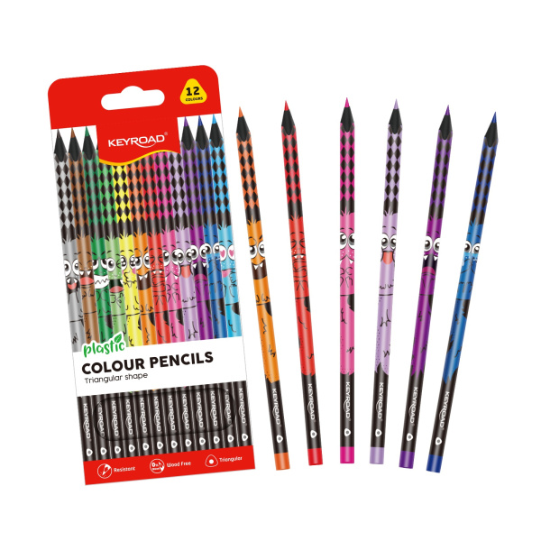 Карандаши .Пластиковые Black-Cute 12цв. чёрное дерево