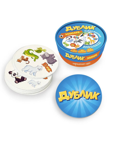 Карты игра Дублик "Зоопарк"  30 карточек