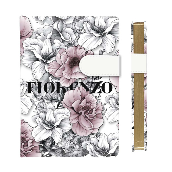 Ежедневник А6 7БЦ Цветочный шик, кожзам, фольга 168л карман