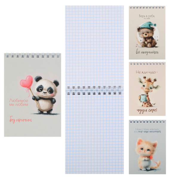 Блокнот/гребень  А6  40л Cute animals