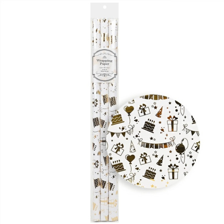 Подарочная бумага С Днём рождения  50*70см, 3шт