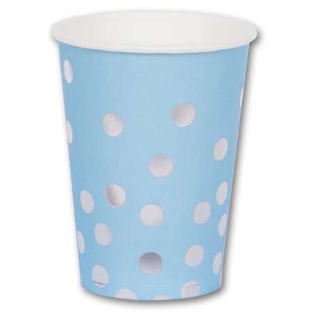 Стаканы бумажные Горошек серебряный 6шт 250мл
