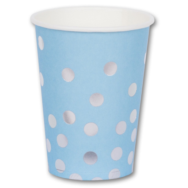 Стаканы бумажные Горошек серебряный 6шт 250мл