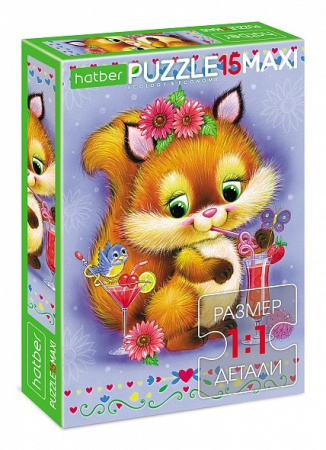 Пазлы 15 эл MAXI Белочка