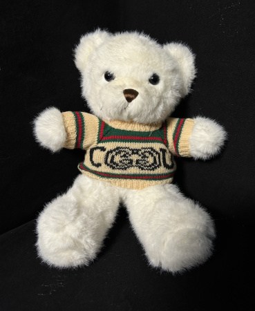 Игрушка мягкая Мишка белый и коричневый в кофте 30см