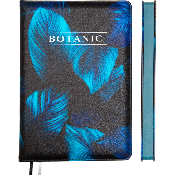 Ежедневник А5 7Бц Botanic чёрный, иск.кожа, поролон 136л