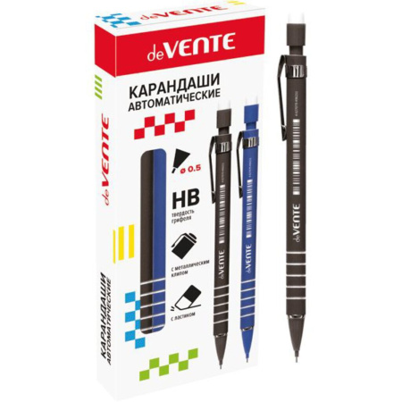 Карандаш авт 0,5мм, с ластиком, НВ, софт тач