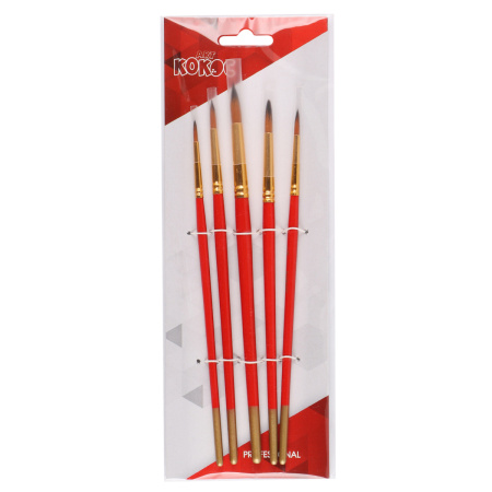 Кисти н-р нейлон  5 шт, круглые