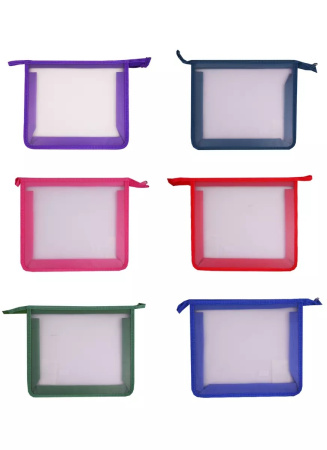 Папка д/тетр  А5  на молнии  "офис" Синяя