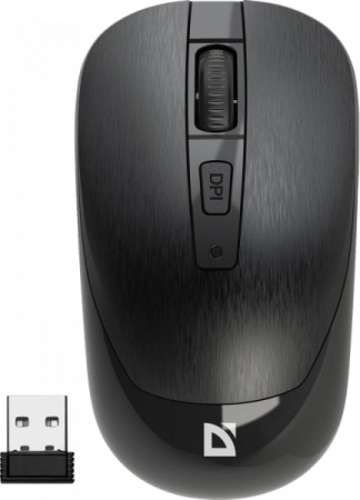 Мышь беспроводная Defender Wave MM-995 4кн черный бесшумная