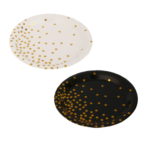 Тарелка бумажная Белый, чёрный 6шт 18см