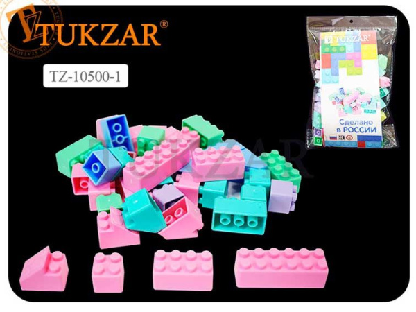 Конструктор №1  80дет пастель, пакет