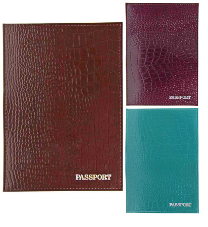 Обложка/паспорта натур. кожа Крокодил ассорти