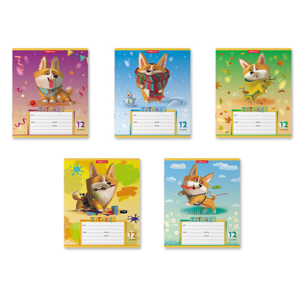 Тетрадь 12л клетка Корги