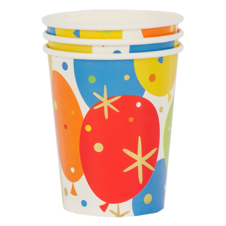 Стаканы бумажные Шары Конфетти 6шт 250мл