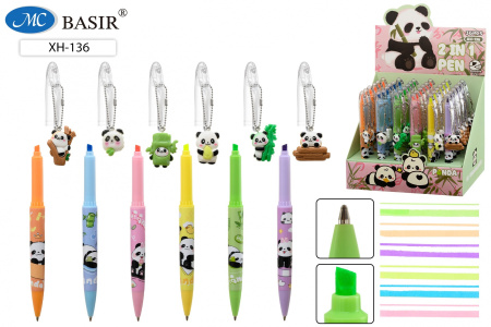 Ручка  Детская 2в1 Панда + маркер текст