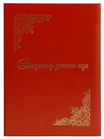 Папка адресная А4 "Выпускнику детского сада" (пухлая) бордовая