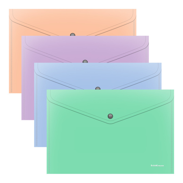 Папка-конверт кнопка А4 Matt Pastel Bloom