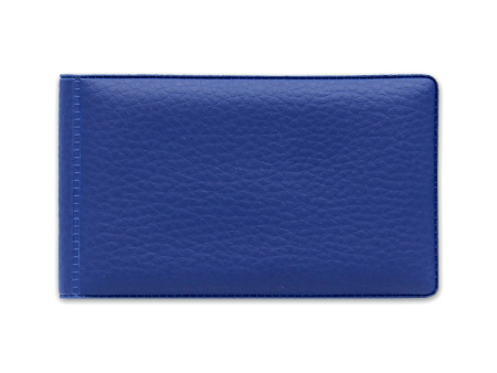 Визитница  40 визиток экокожа Стандарт синяя матовая